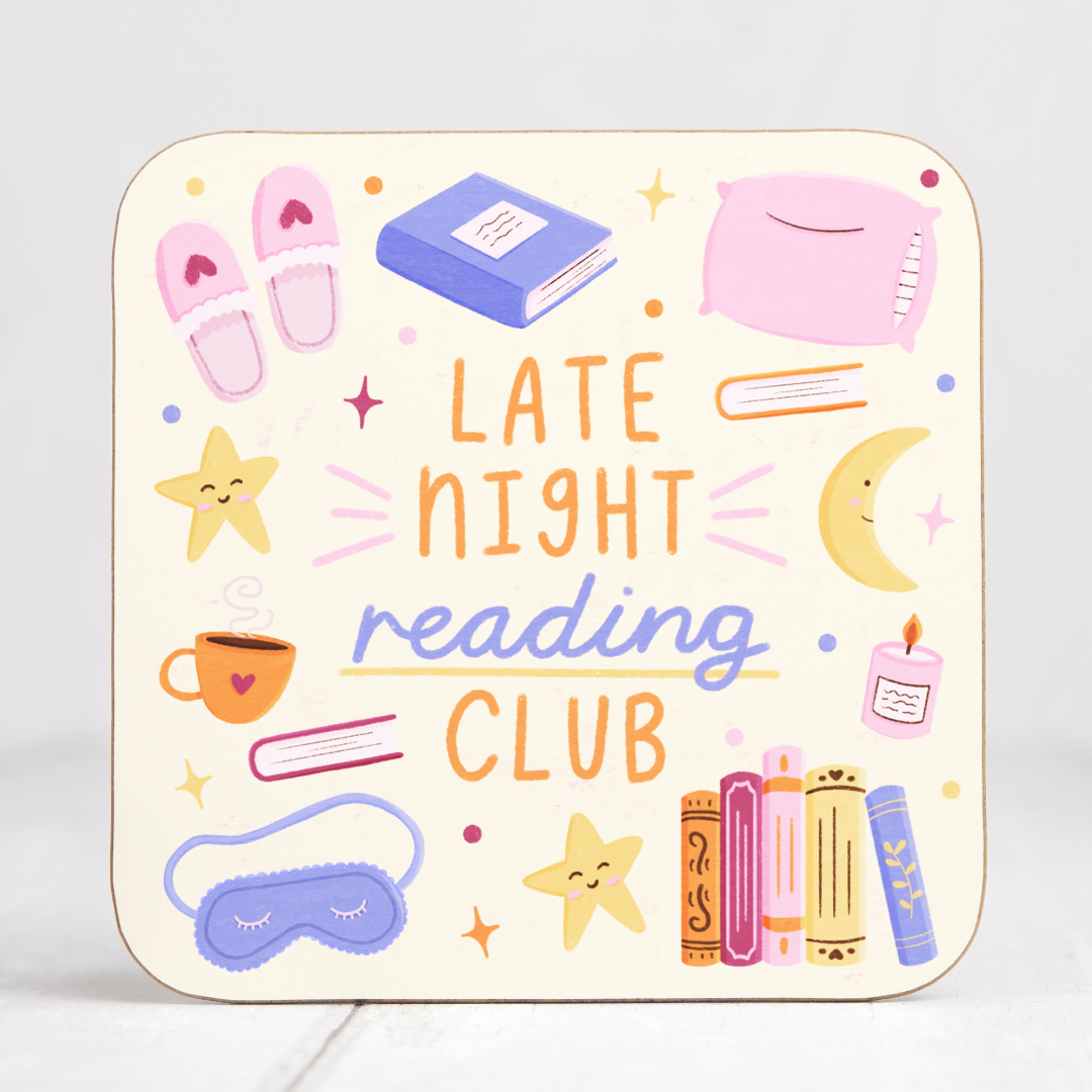 Late Night Reading Club Coaster