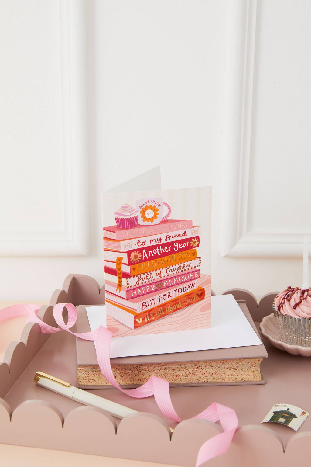 Happy Birthday To My Friend - Foiled Bookish Birthday Card