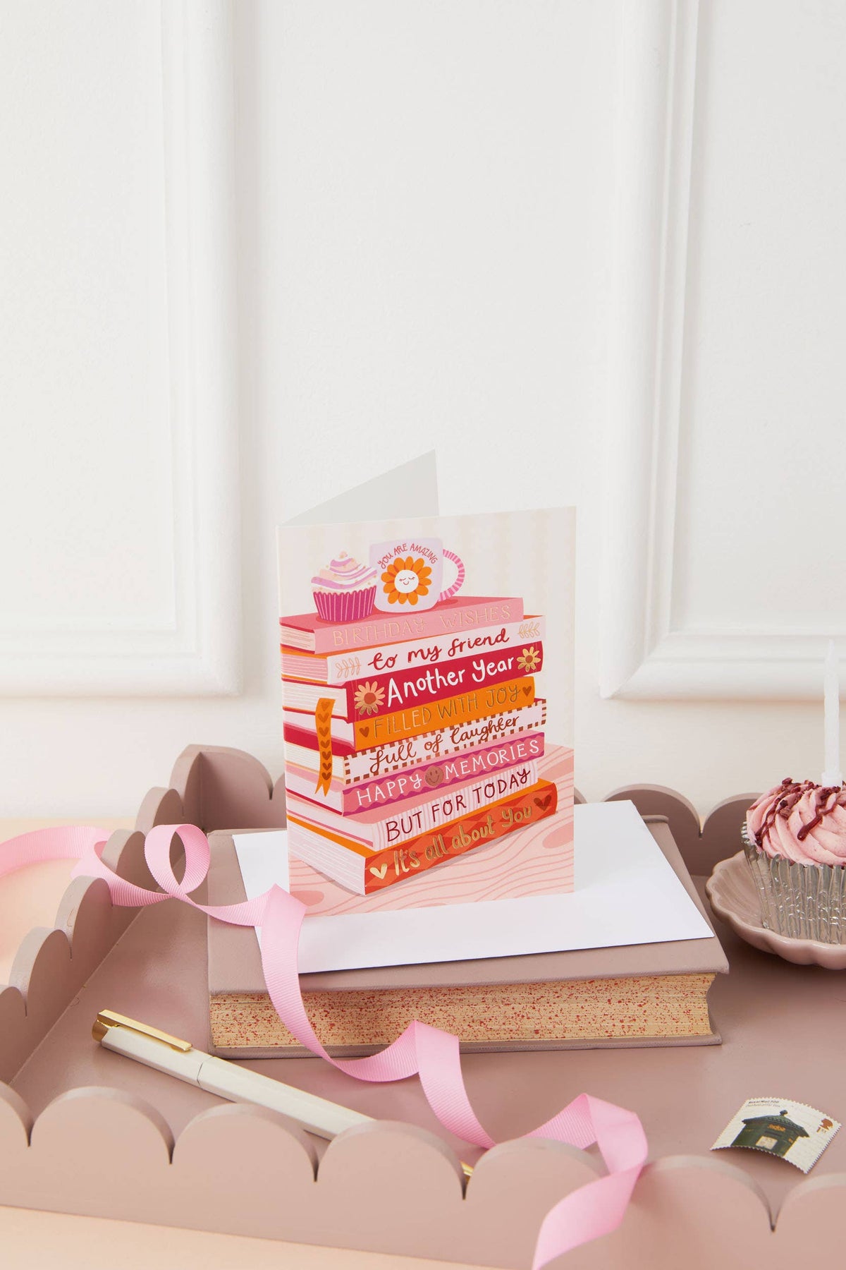 Happy Birthday To My Friend - Foiled Bookish Birthday Card