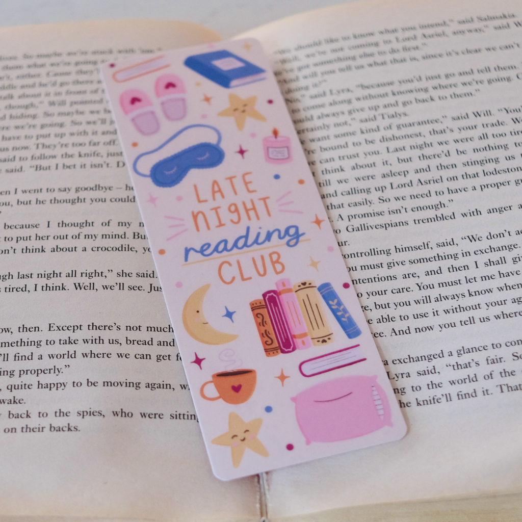 Late Night Reading Club Bookmark - Book Lover Gift