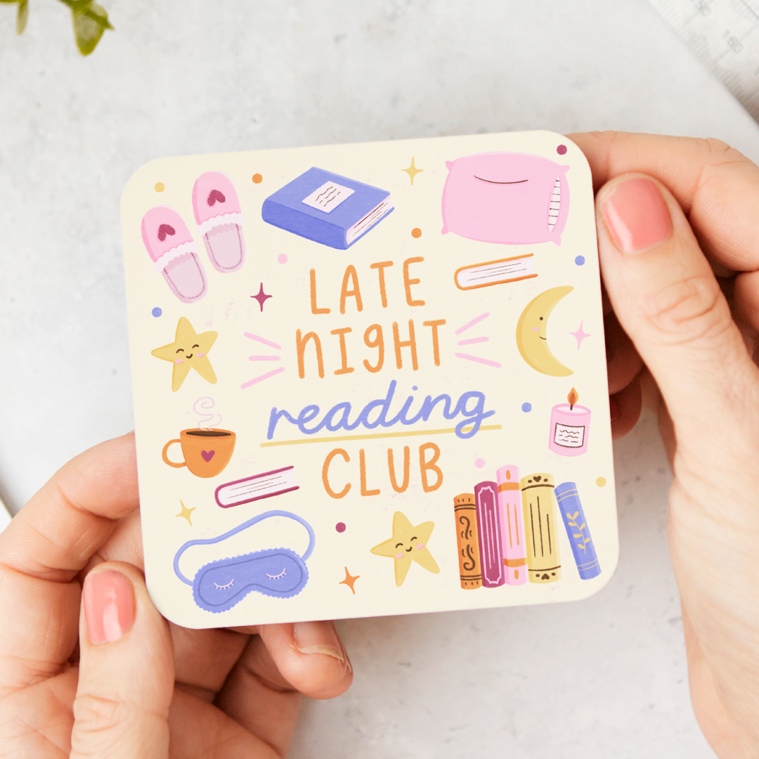 Late Night Reading Club Coaster