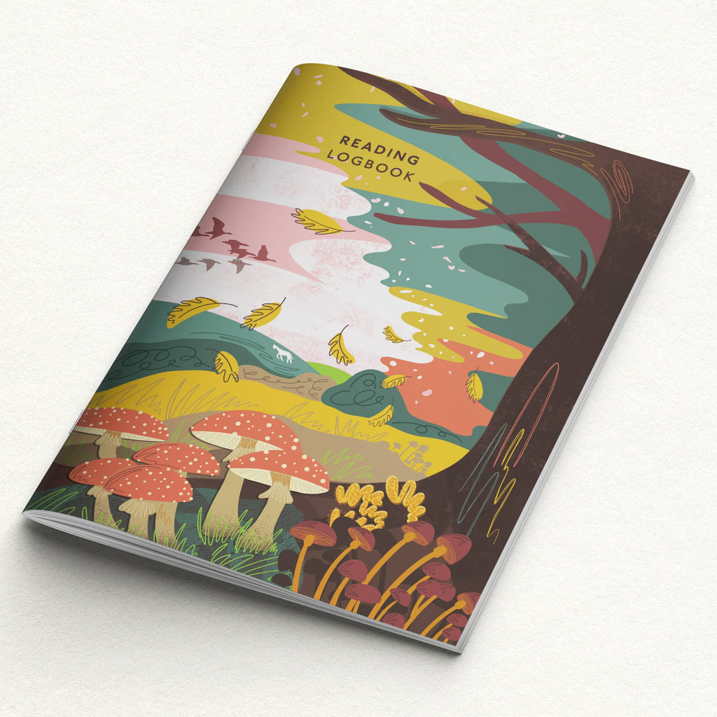Reading logbook forest walk - book journal literary notebook