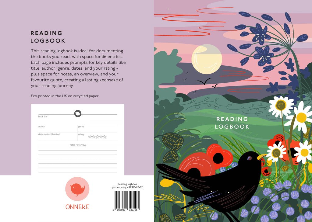 Reading logbook garden song - book journal literary notebook