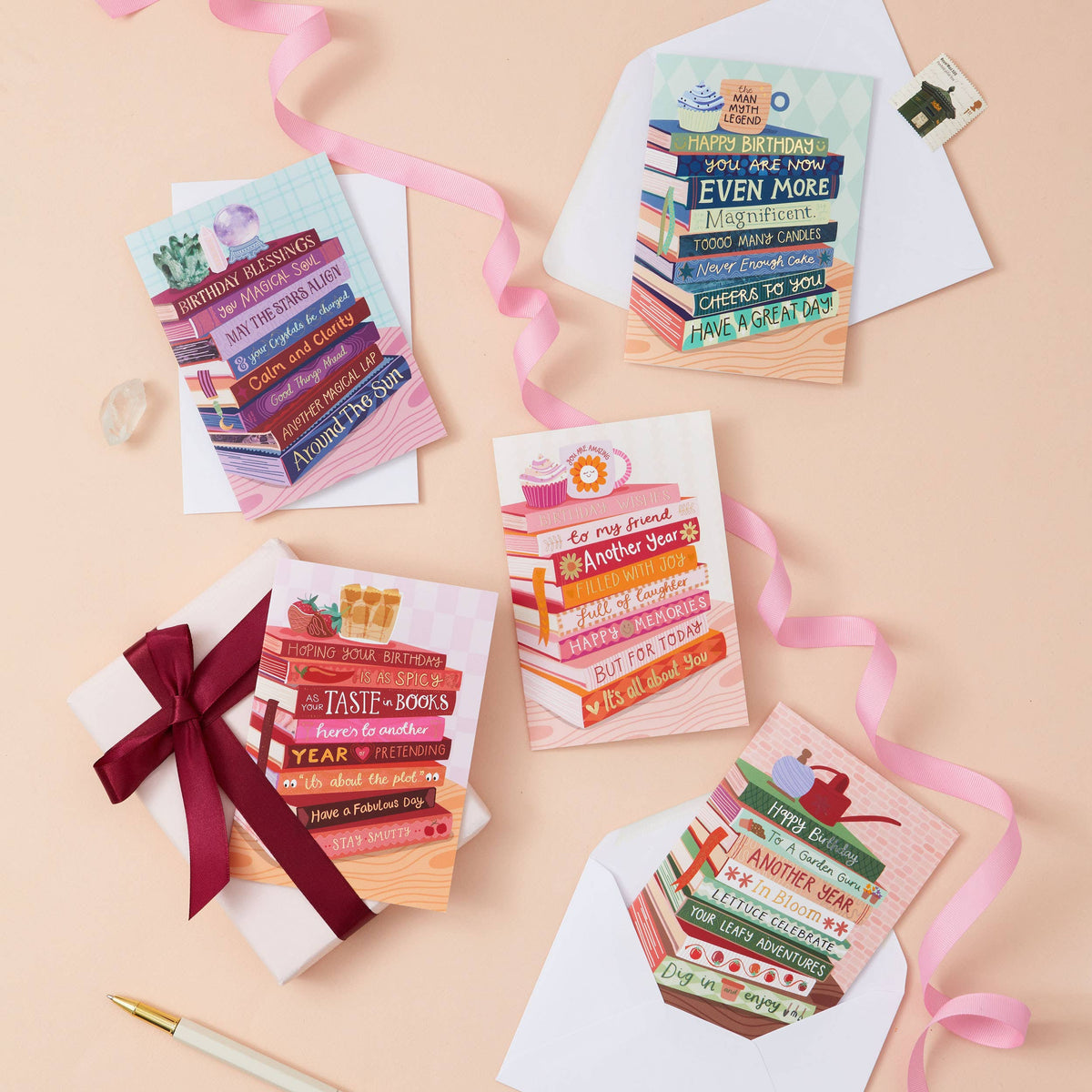 Spicy Books & Ice Coffee - Foiled Bookish Birthday Card for a friend