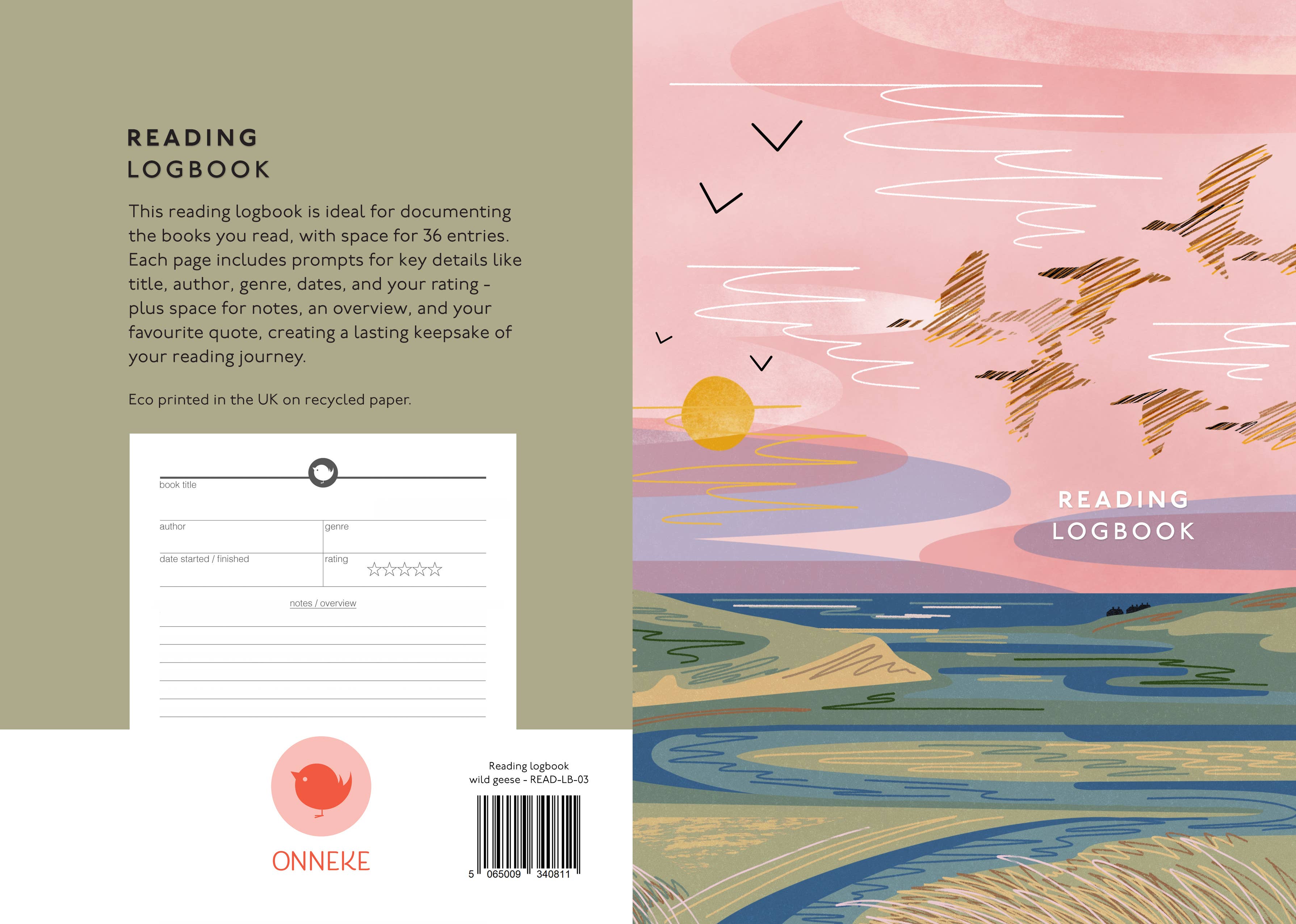 Reading logbook wild geese - book journal