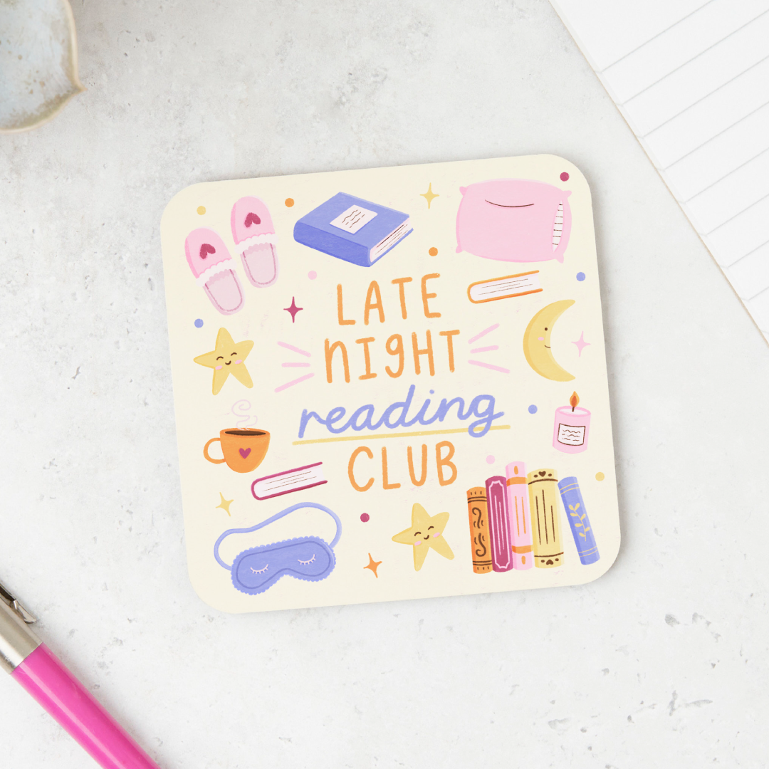 Late Night Reading Club Coaster